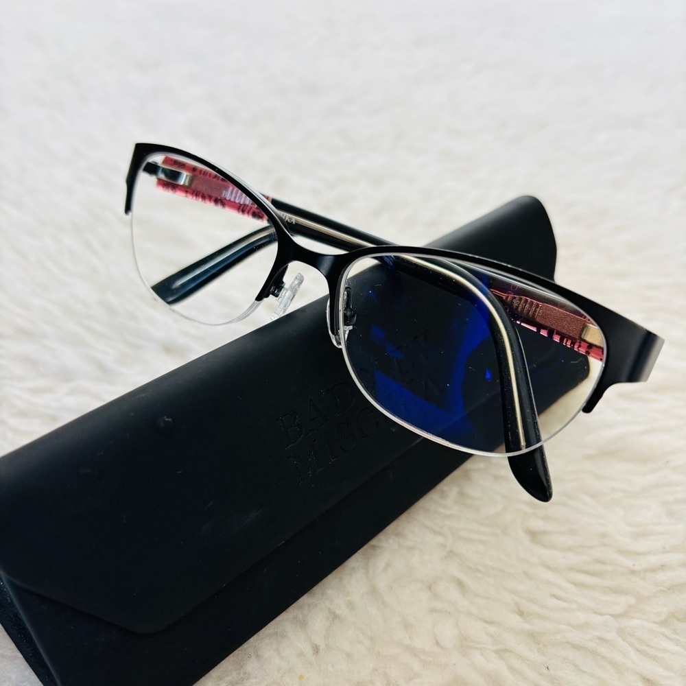 Badgley Mischka Halfrim Eyeglasses Frame Only W/ Case